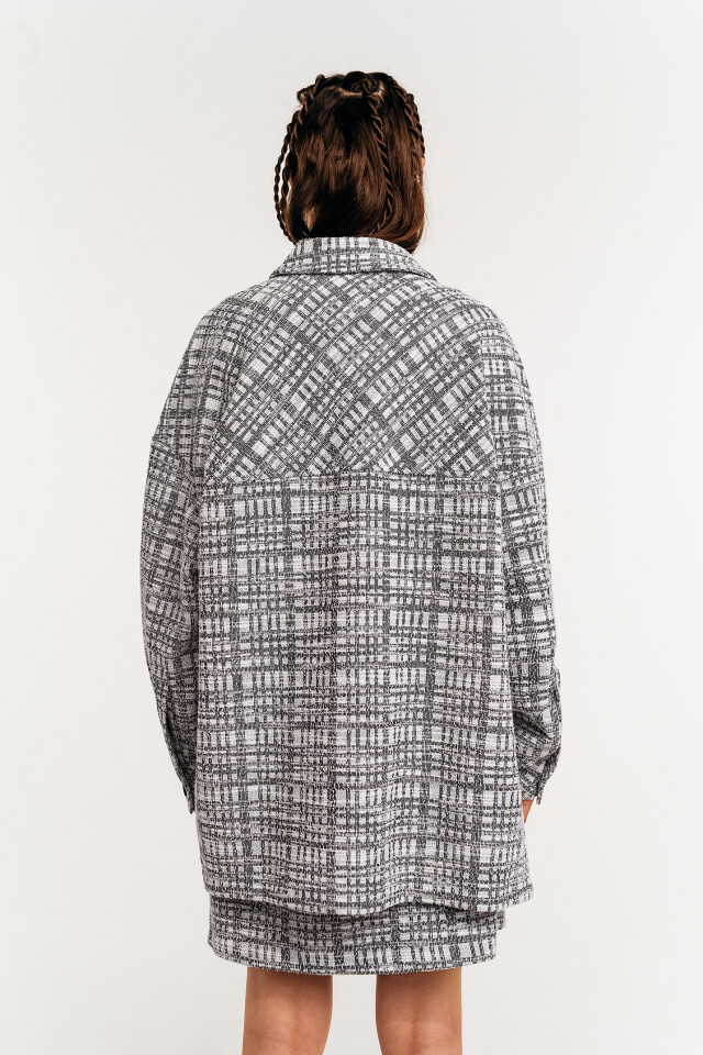 куртка-рубашка oversize из твида - цвет мультиколор - 4