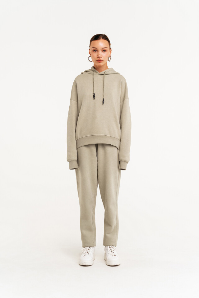 худи хлопковая oversize - цвет зеленый - 1