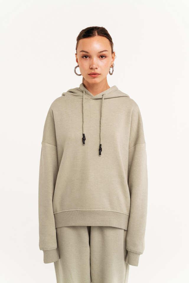 худи хлопковая oversize - цвет зеленый - 2