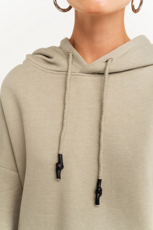 худи хлопковая oversize - цвет зеленый - 5
