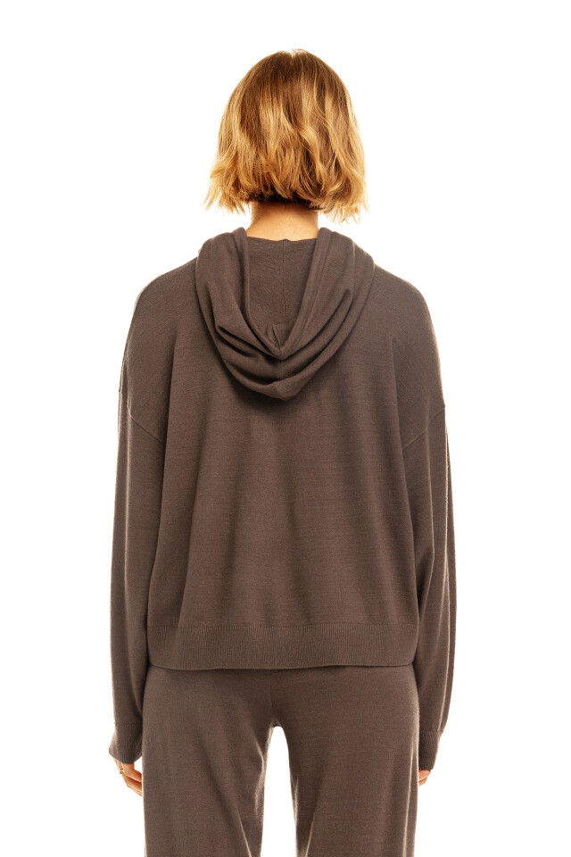 Худи трикотажная oversize - цвет бежевый - 2