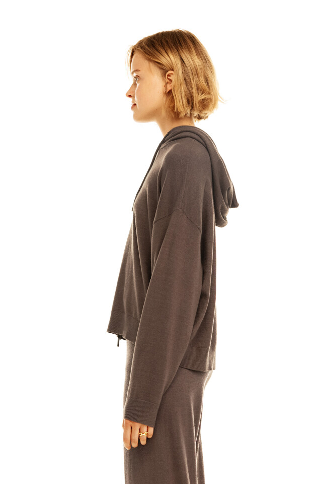 Худи трикотажная oversize - цвет бежевый - 6