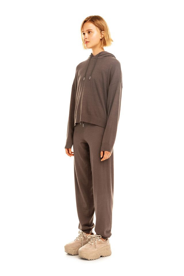 Худи трикотажная oversize - цвет бежевый - 3