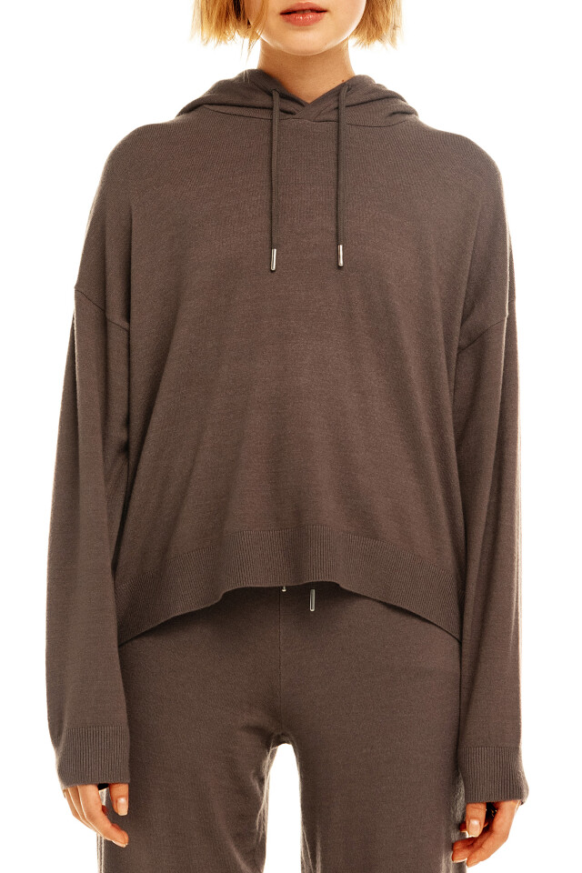 Худи трикотажная oversize - цвет бежевый - 7