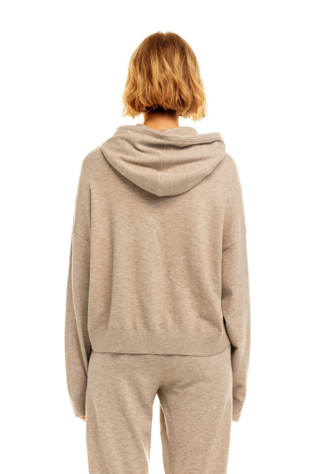 Худи трикотажная oversize - цвет бежевый - 5