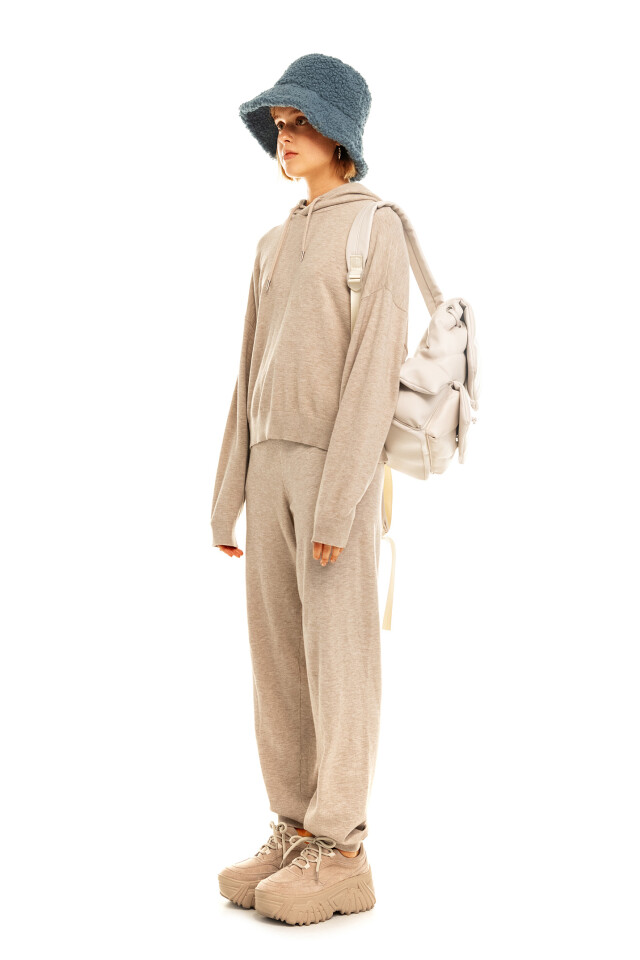 Худи трикотажная oversize - цвет бежевый - 6