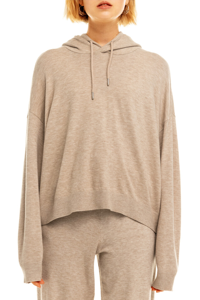 Худи трикотажная oversize - цвет бежевый - 2