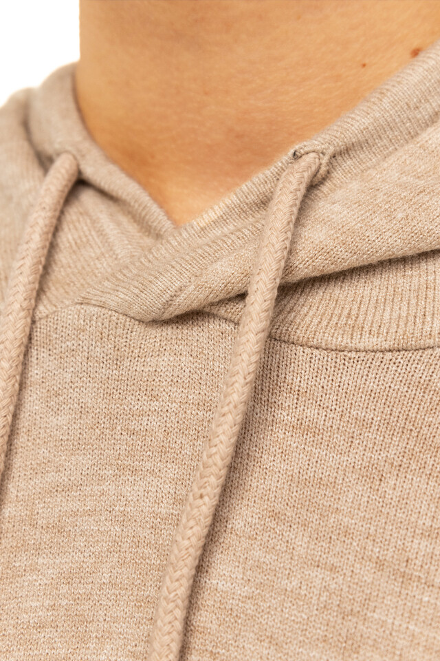 Худи трикотажная oversize - цвет бежевый - 3