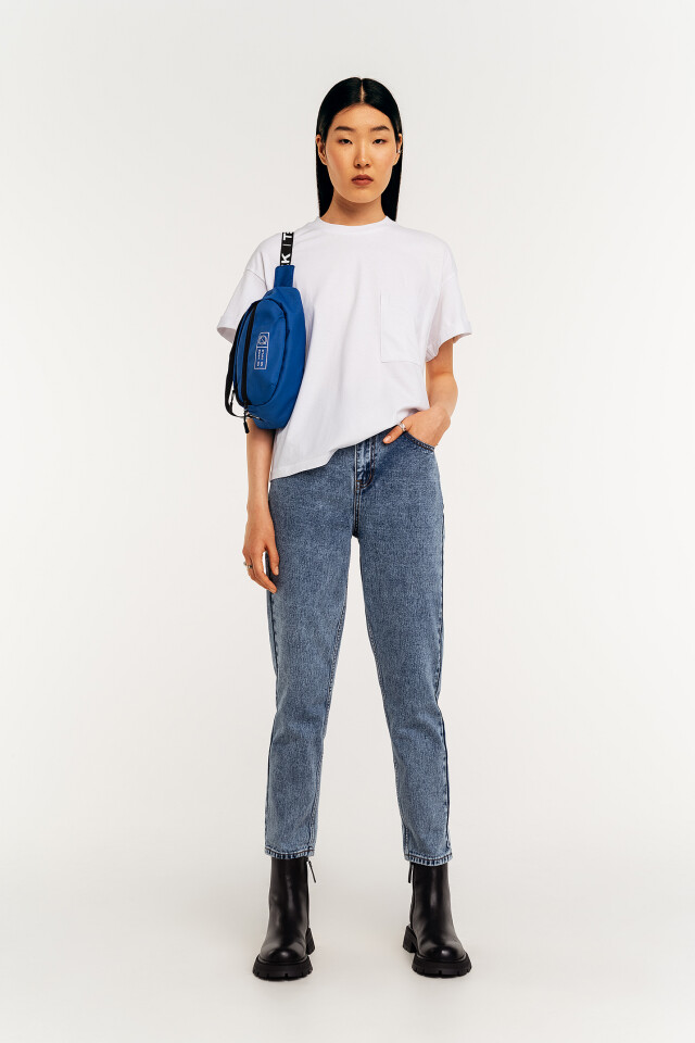 Футболка хлопковая oversize - цвет белый - 1