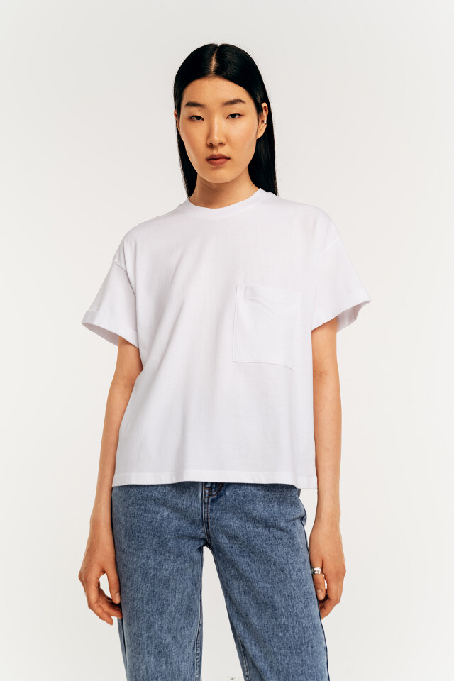 Футболка хлопковая oversize - цвет белый - 2