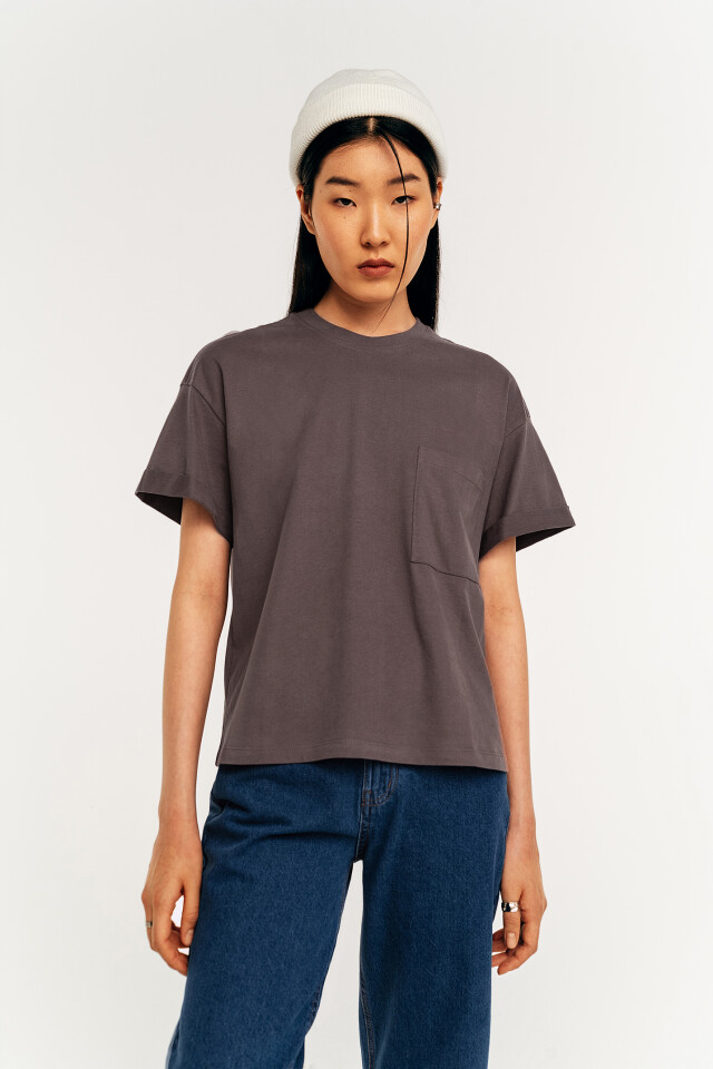 Футболка хлопковая oversize - цвет серый - 3