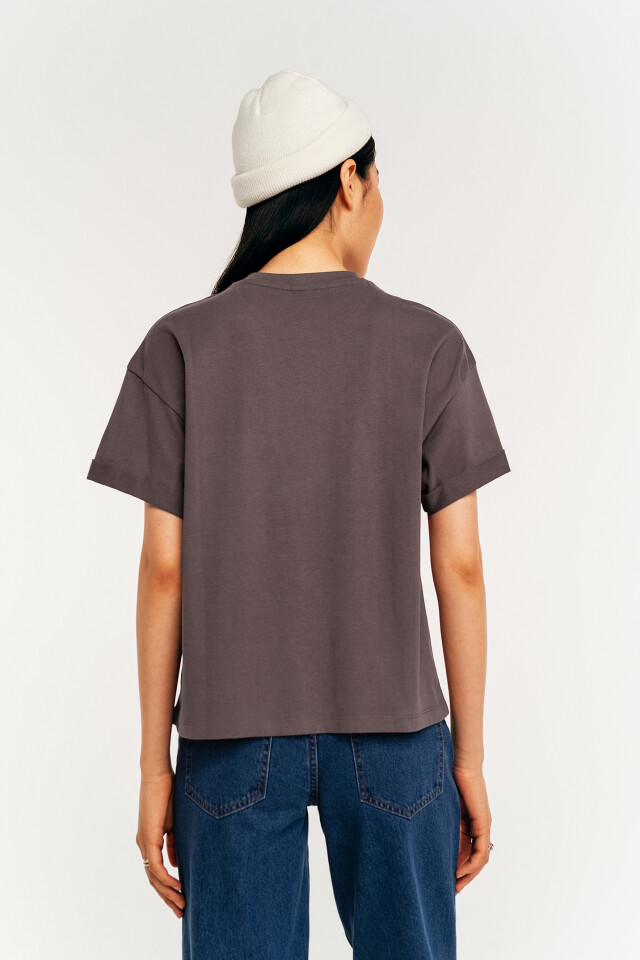 Футболка хлопковая oversize - цвет серый - 1