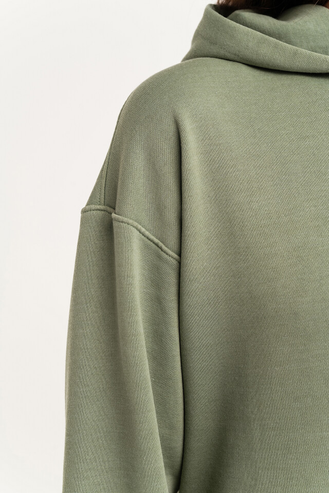 Худи хлопковая oversize - цвет зеленый - 5