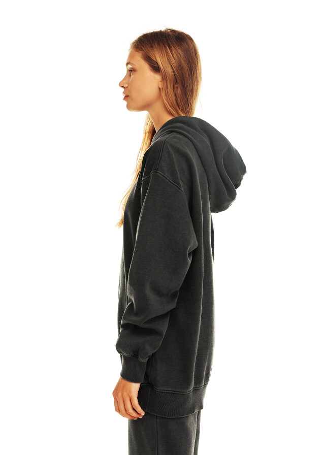 Худи хлопковая oversize - цвет черный - 4