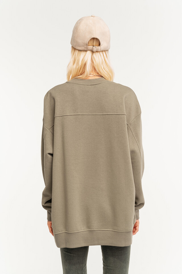 свитшот хлопковый super oversize - цвет зеленый - 2