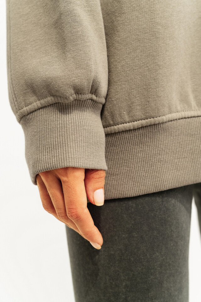 свитшот хлопковый super oversize - цвет зеленый - 3