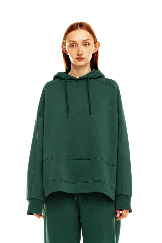 Худи утепленная oversize - цвет зеленый - 1
