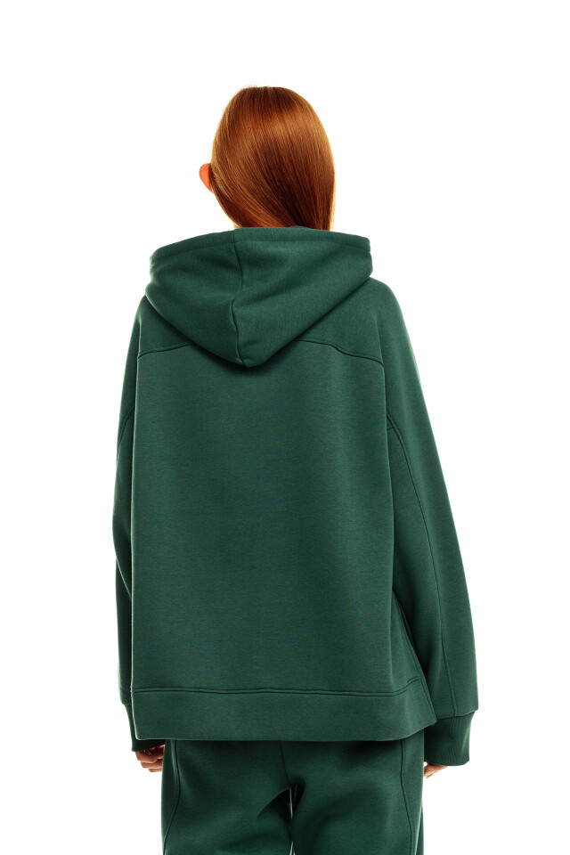 Худи утепленная oversize - цвет зеленый - 2