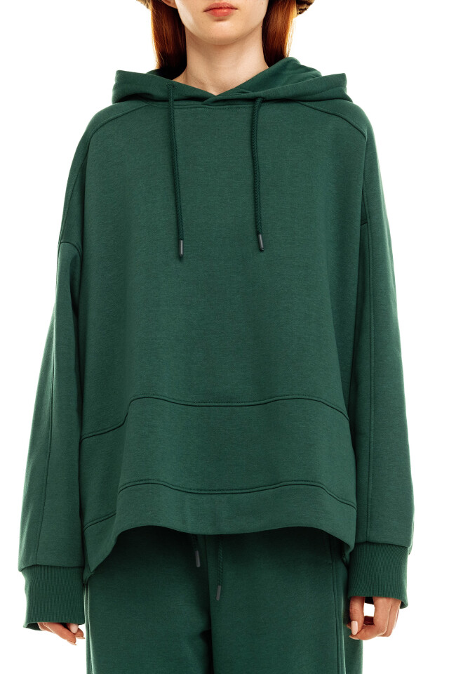 Худи утепленная oversize - цвет зеленый - 5