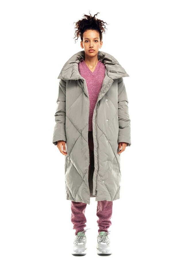 Пуховик oversize с натуральным утеплителем - цвет зеленый - 3