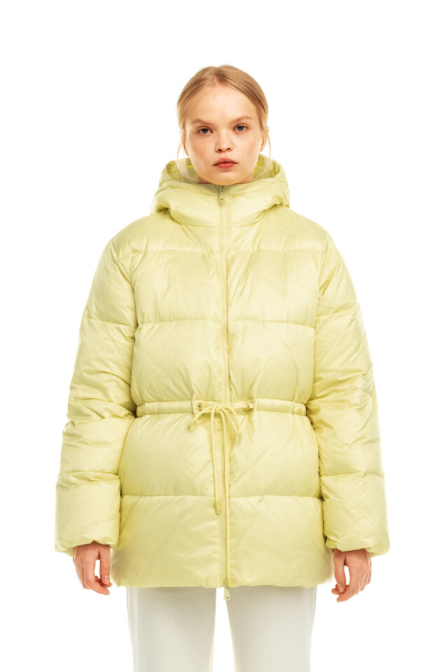 Пуховик oversize с натуральным утеплителем - цвет желтый - 1