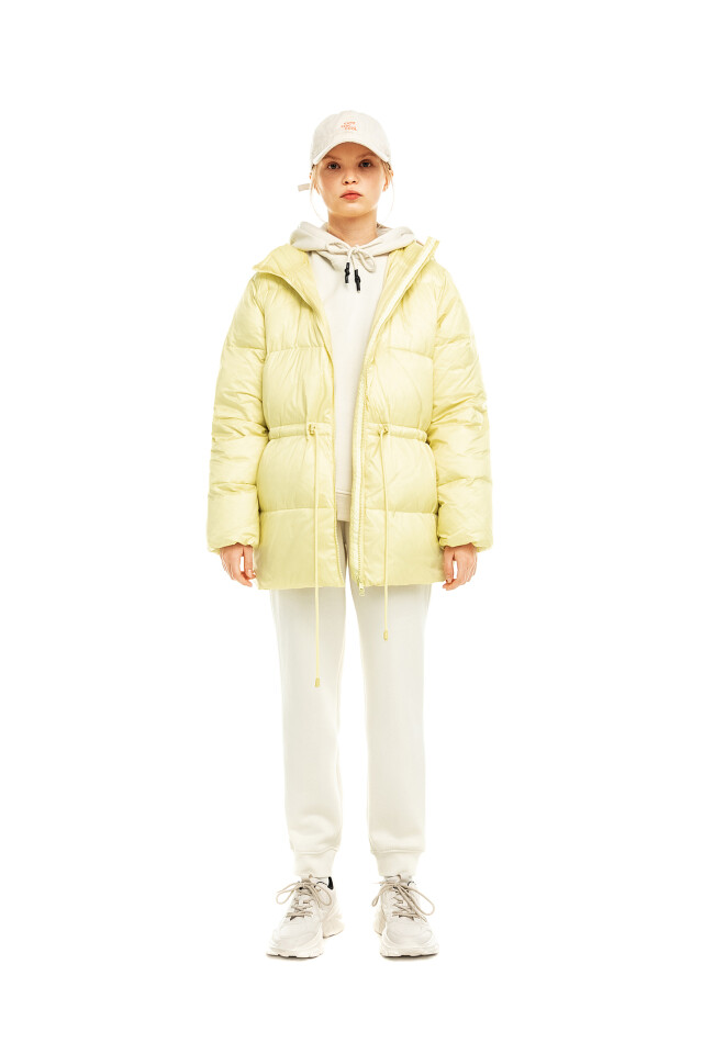 Пуховик oversize с натуральным утеплителем - цвет желтый - 3