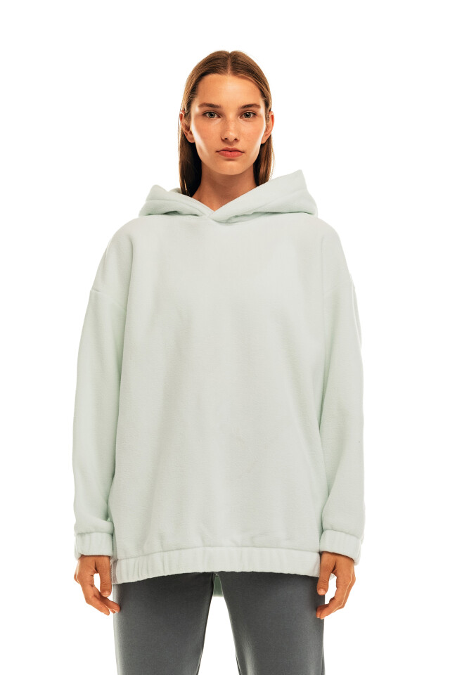 Худи oversize из флиса - цвет белый - 1