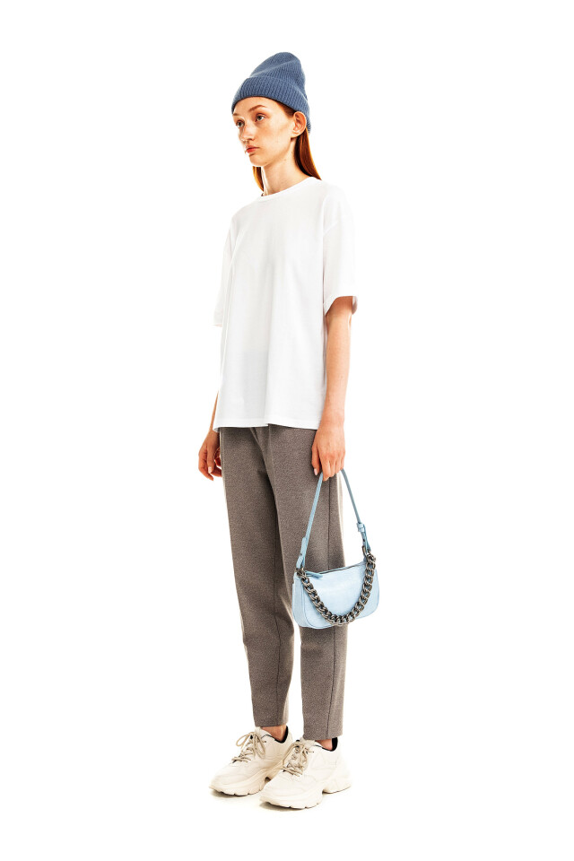 Футболка хлопковая oversize - цвет белый - 4