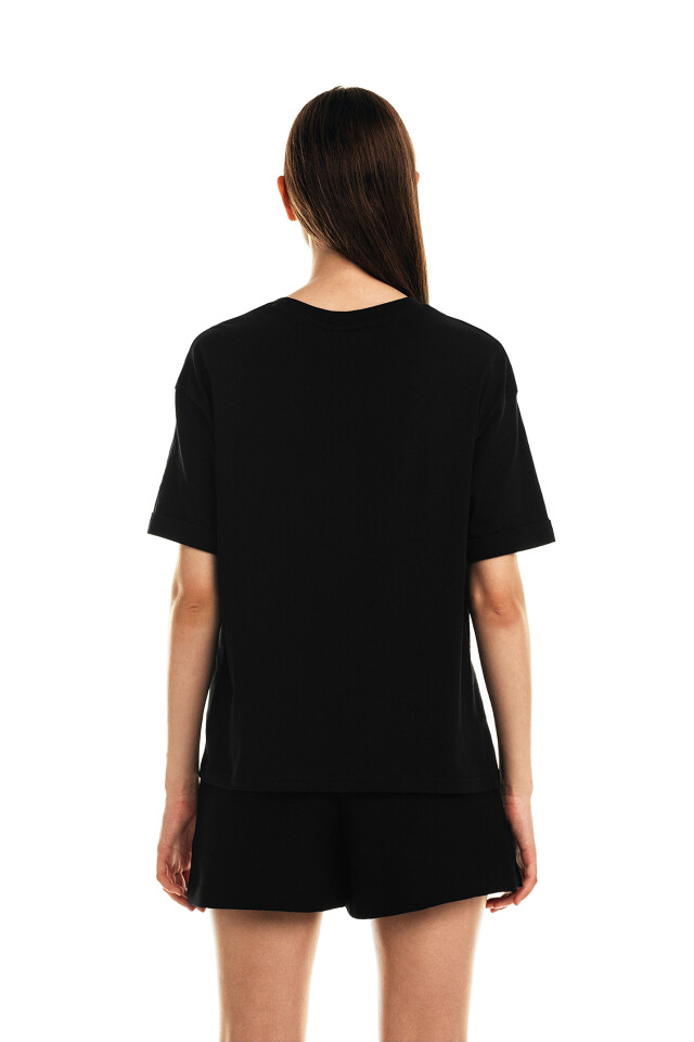 Футболка хлопковая oversize - цвет черный - 2