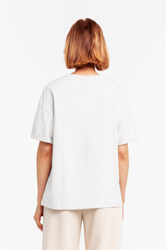 Футболка хлопковая oversize - цвет белый - 1