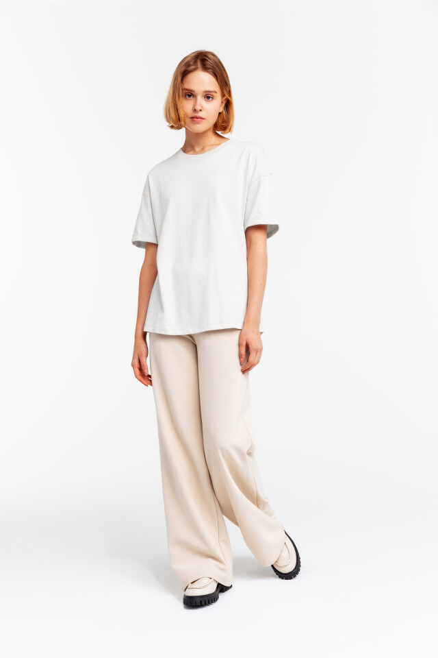 Футболка хлопковая oversize - цвет белый - 2