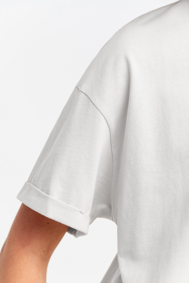 Футболка хлопковая oversize - цвет белый - 3