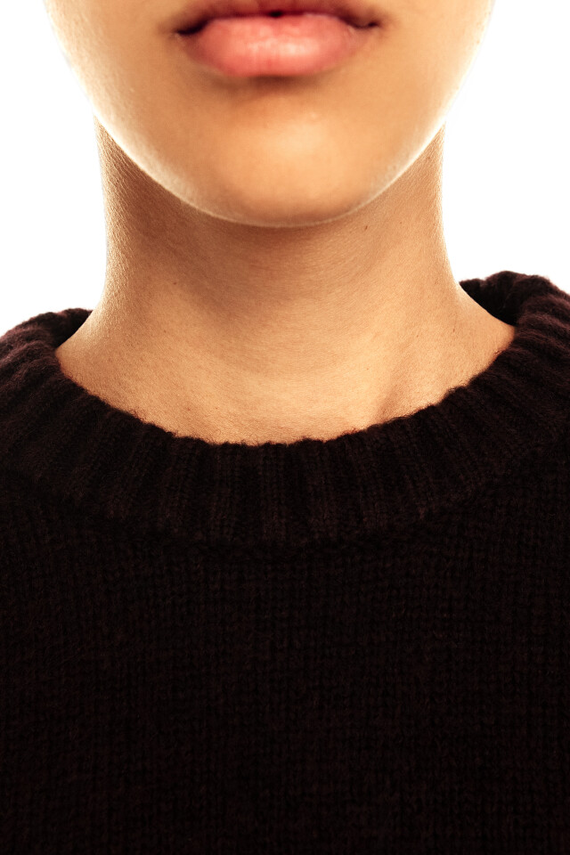 Свитер oversize с добавлением шерсти - цвет бордовый - 5