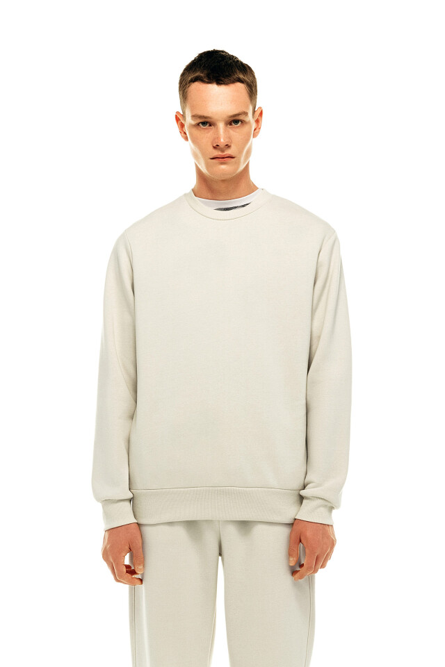 Свитшот хлопковый oversize - цвет белый - 4