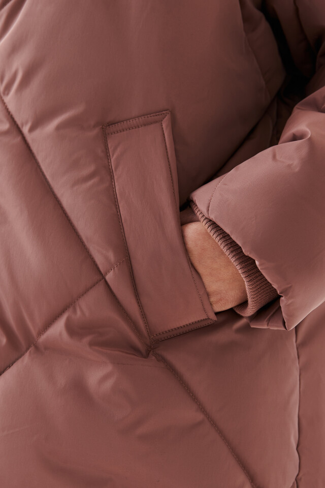 Пальто стеганое oversize - цвет розовый - 5