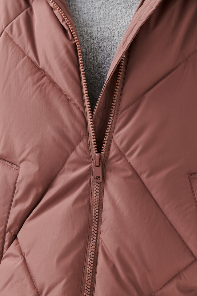 Пальто стеганое oversize - цвет розовый - 7