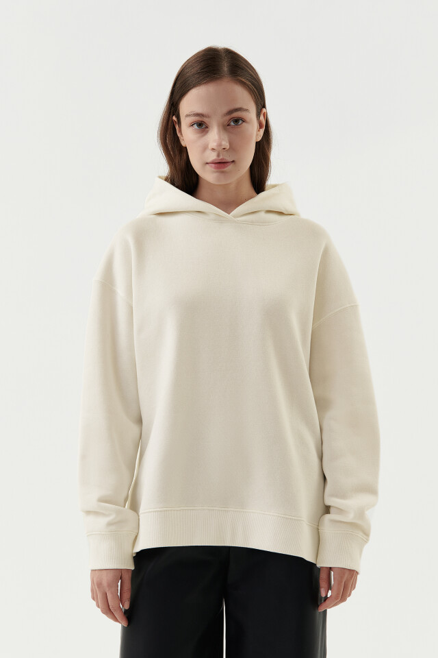 Худи хлопковая oversize - цвет бежевый - 1