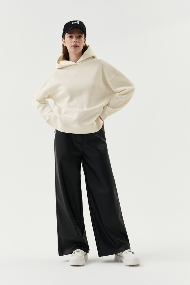 Худи хлопковая oversize - цвет бежевый - 4