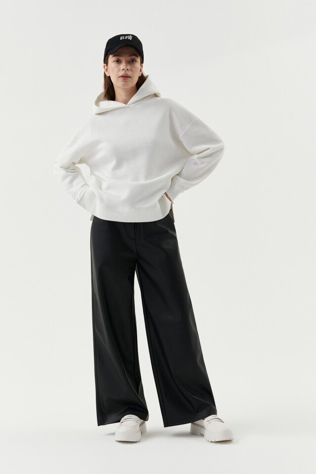 Худи хлопковая oversize - цвет бежевый - 3