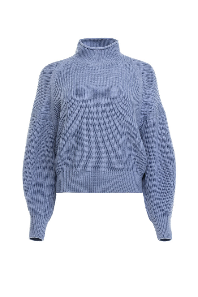 Джемпер хлопковый oversize - цвет голубой - 7