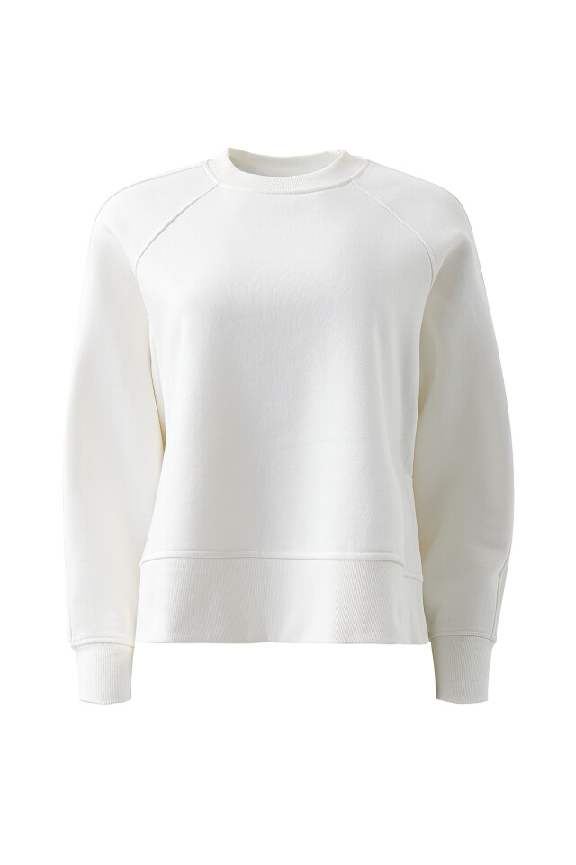 Хлопковый свитшот базовый oversize - цвет белый - 7
