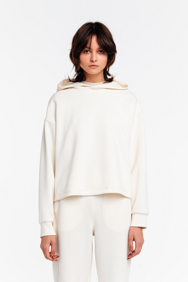 Худи трикотажная oversize - цвет бежевый - 4