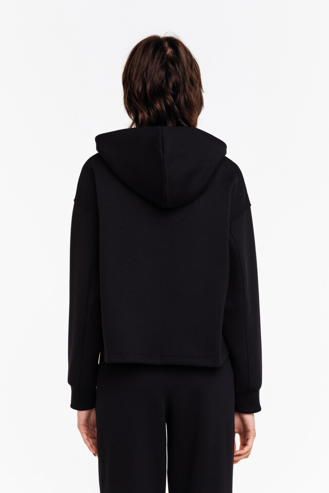 Худи трикотажная oversize - цвет черный - 5