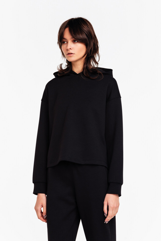 Худи трикотажная oversize - цвет черный - 2