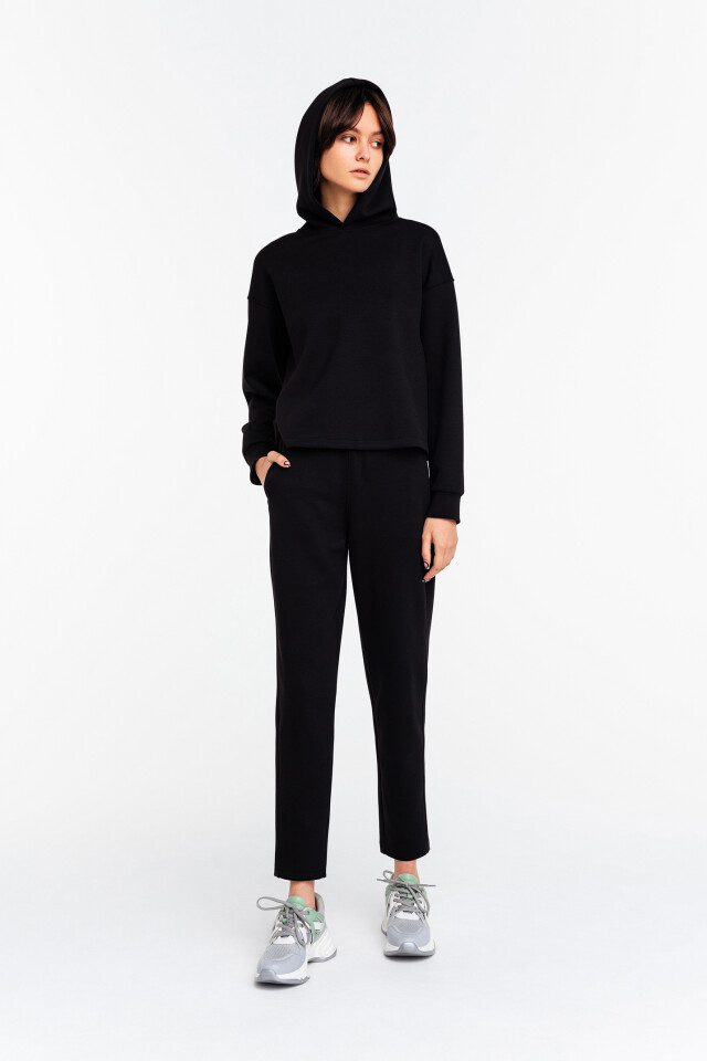 Худи трикотажная oversize - цвет черный - 6