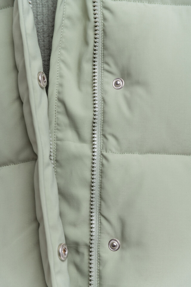 Куртка стеганая oversize с капюшоном - цвет мятный - 5