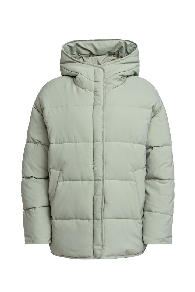 Куртка стеганая oversize с капюшоном - цвет мятный - 8