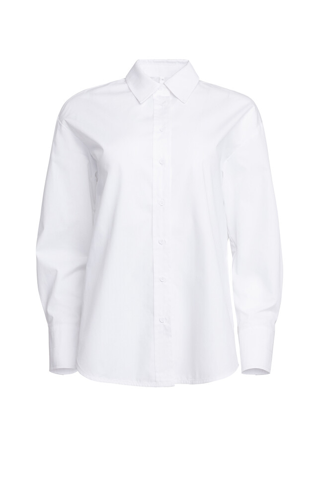 Рубашка хлопковая oversize - цвет белый - 8