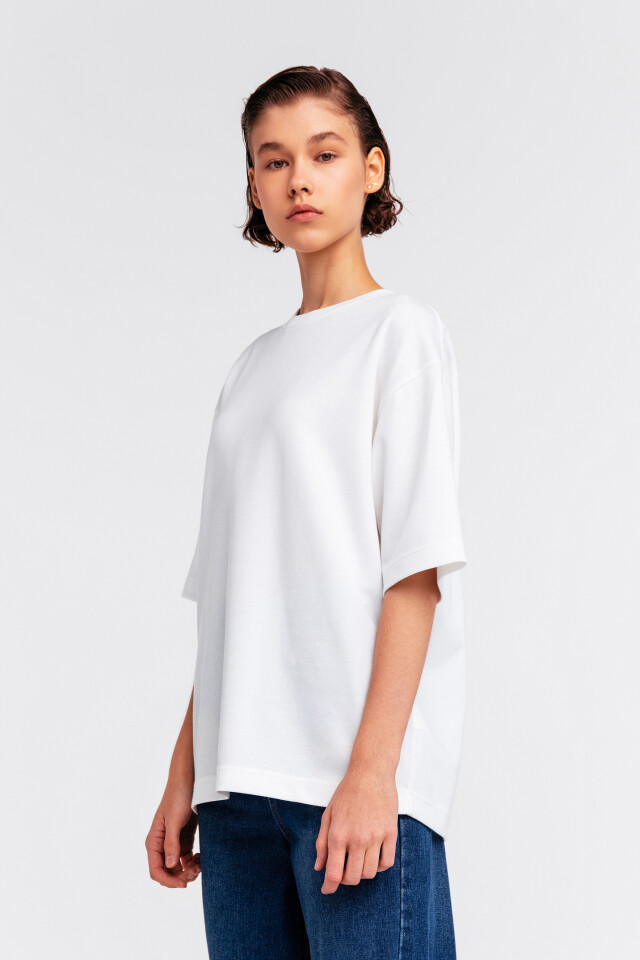 Футболка спортивная oversize - цвет белый - 5