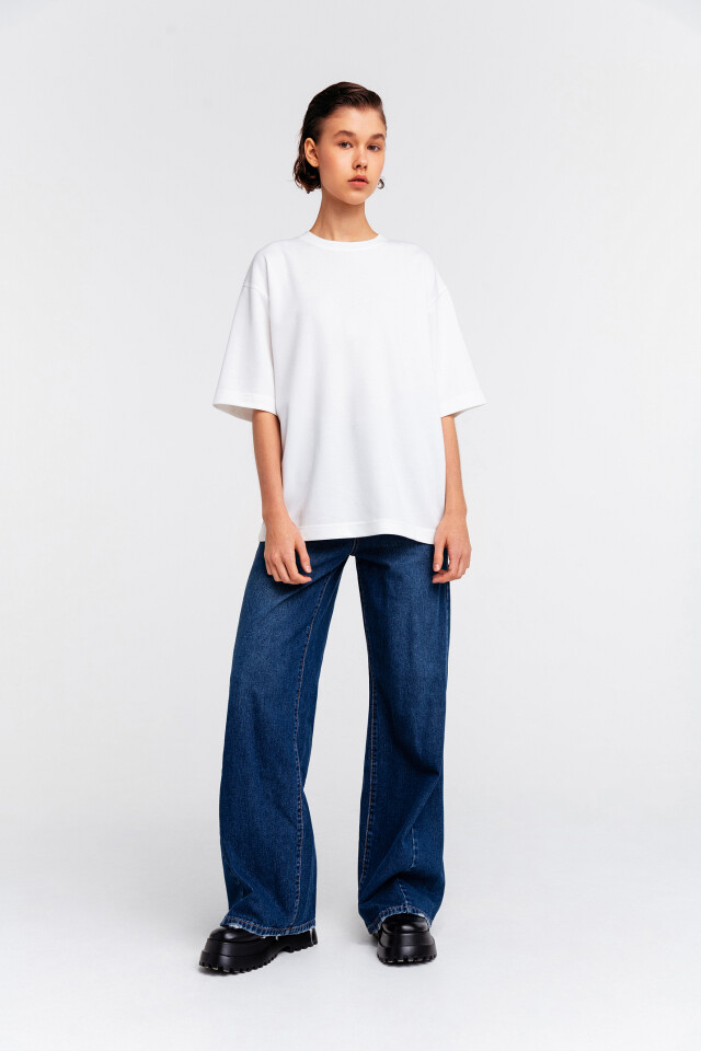 Футболка спортивная oversize - цвет белый - 2